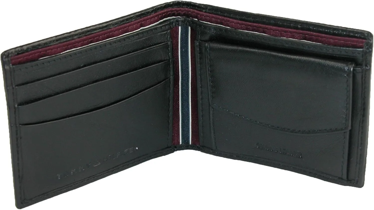 Tommy Hilfiger Men's Leather Slim Bifold Wallet with Coin Pocket