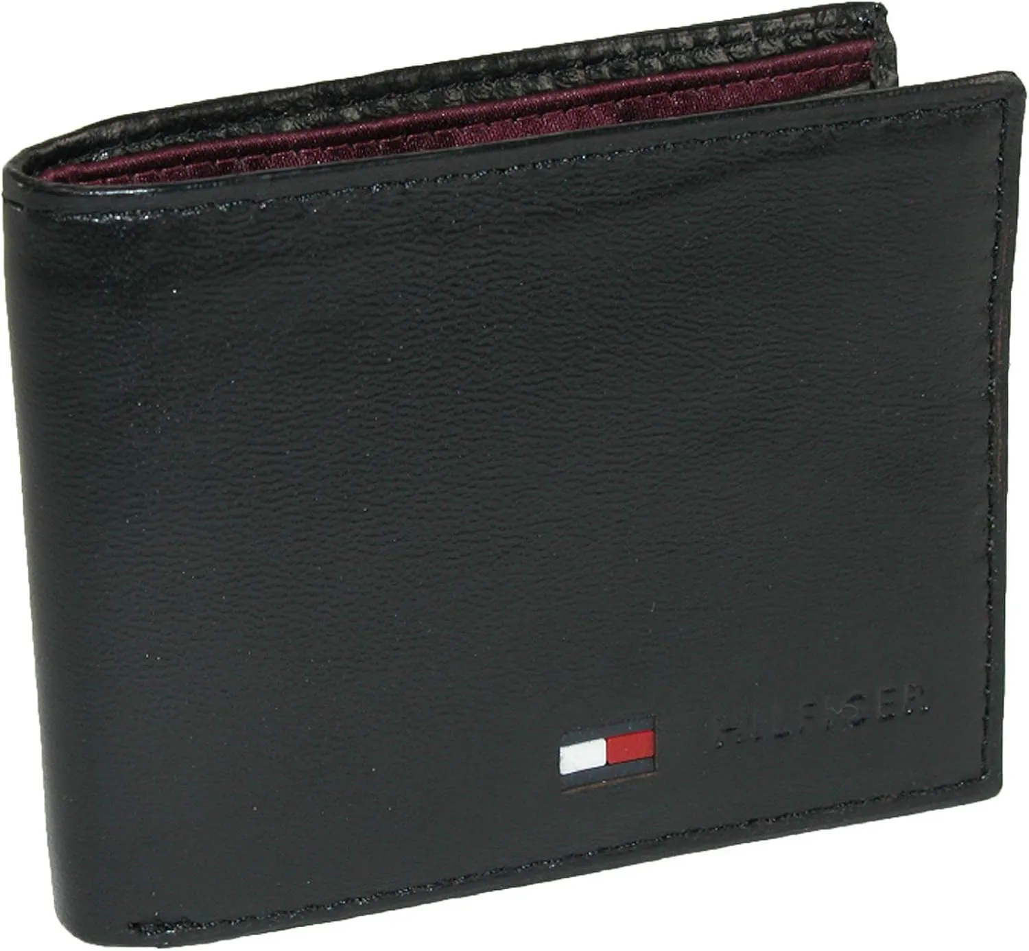 Tommy Hilfiger Men's Leather Slim Bifold Wallet with Coin Pocket