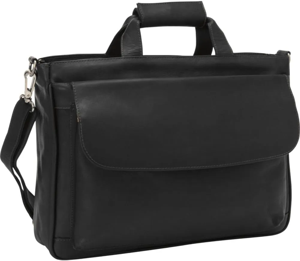 Top-Zip Laptop Brief Tote, Black, One Size