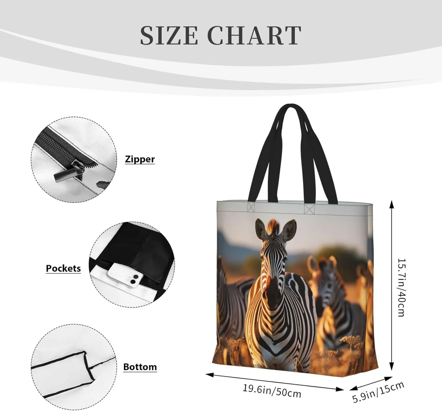 Tote Bag for Women Grocery Bag Reusable Shopping Bag Angry Roaring Lion Handbag Foldable Shoulder Bag