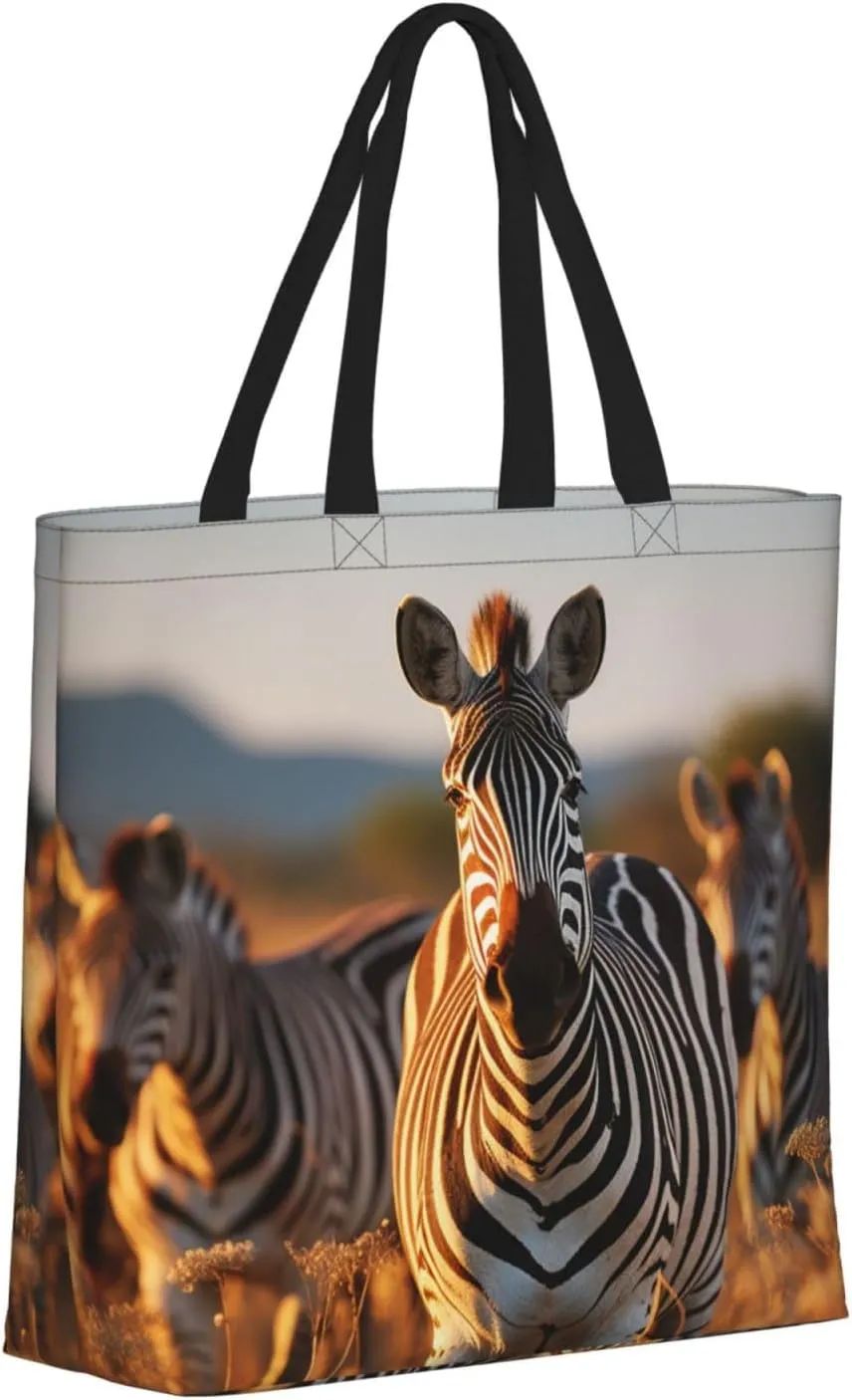 Tote Bag for Women Grocery Bag Reusable Shopping Bag Angry Roaring Lion Handbag Foldable Shoulder Bag