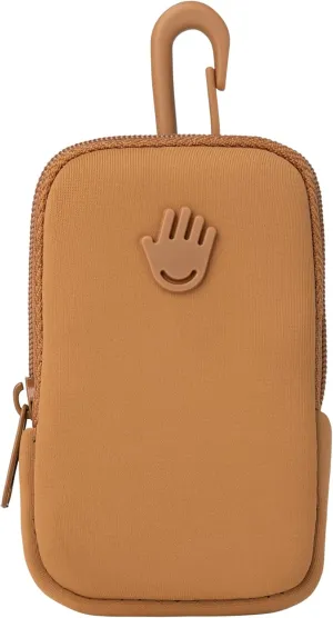 Touchette Zippered Pouch, Attachable Fashion Accessory with Snap Hook for Touchland Hand Sanitizer 1FL OZ., Caramel