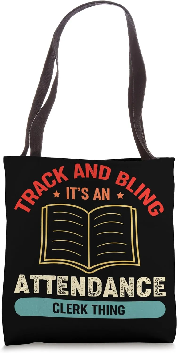 Track and Bling Attendance Clerk Funny Retro Style Tote Bag