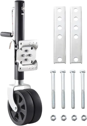 Trailer Wheel Jack, 8 Inch Double Wheel Boat Lift with Handle, 2000Lbs Lift Trailer Jack, Heavy Duty Trailer Lift for Boat RV Trailer Utility