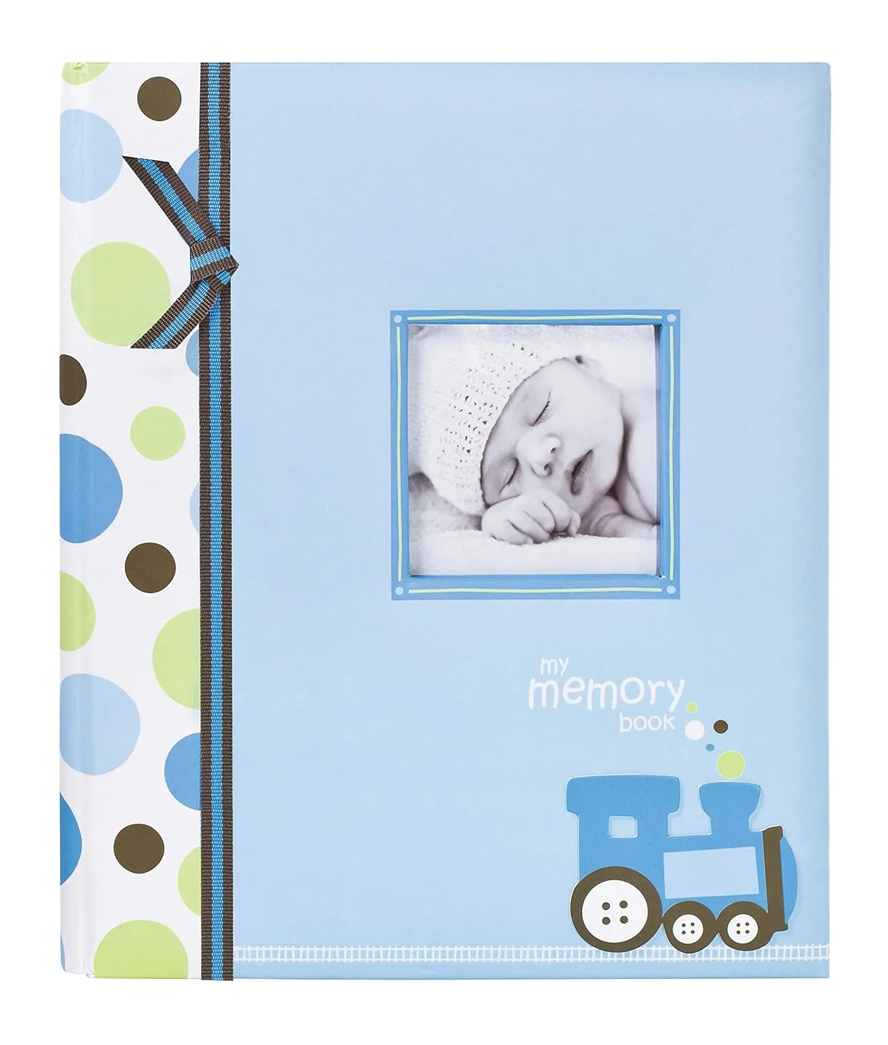 Train Baby Five Year Memory Book Photo Journal, Cherish Every Precious Moment Of Your Babys First Years, Blue