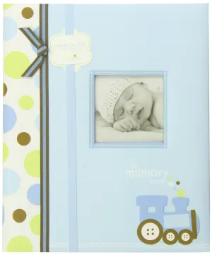 Train Baby Five Year Memory Book Photo Journal, Cherish Every Precious Moment Of Your Babys First Years, Blue