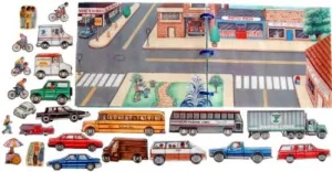 Transportation Soft Felt Book with Figures, Cars, Trucks, Trains, Planes & Boats- Precut