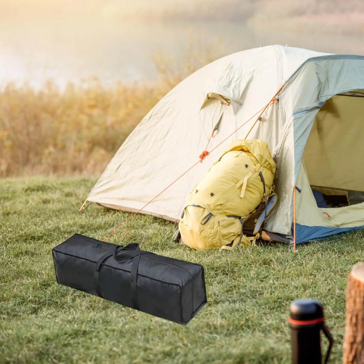 Travel Duffel Bag Water Resistant Heavy Duty Zippered Convenient Long Luggage Bag Large Sports Equipment Storage for Tripod, 60cmx25cmx25cm