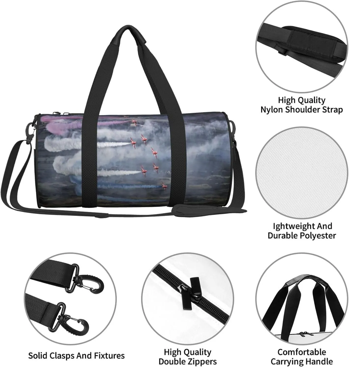 Travel Duffle Bag for Men Women, Airplane Aircraft Jet Duffle Bags for Sport Gym Overnight Luggage
