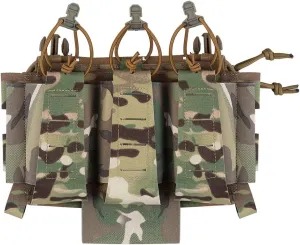 Triple 5.56 Mag Pouch with Utility Bag,Hook-and-Loop Tactical Placard for Rifle Magazines & Pistol Magazines