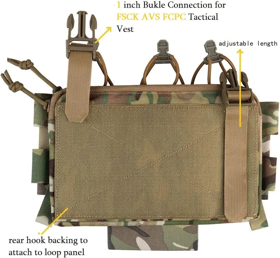 Triple 5.56 Mag Pouch with Utility Bag,Hook-and-Loop Tactical Placard for Rifle Magazines & Pistol Magazines