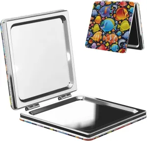 Tropical Fish Women Small Pocket Makeup Mirror Compact Portable Folding Handheld Makeup Mirror