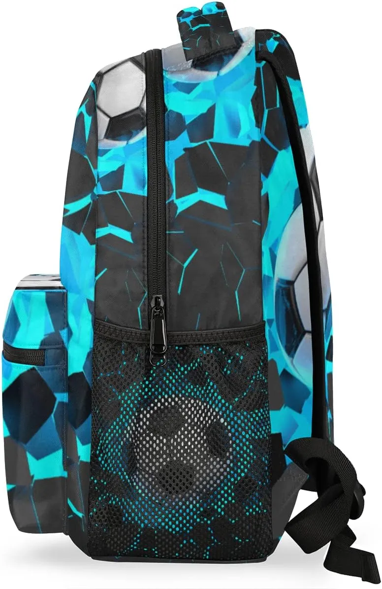 TropicalLife 3D Light Wall Football Larger Backpack School Bookbag for Kids Boys Girl,Sport Ball Travel Laptop Backpacks Book Bag Hiking Camping Daypack
