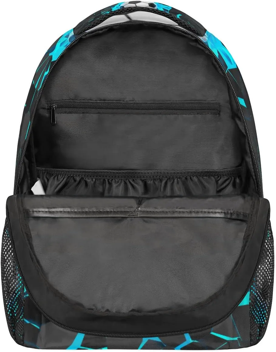 TropicalLife 3D Light Wall Football Larger Backpack School Bookbag for Kids Boys Girl,Sport Ball Travel Laptop Backpacks Book Bag Hiking Camping Daypack