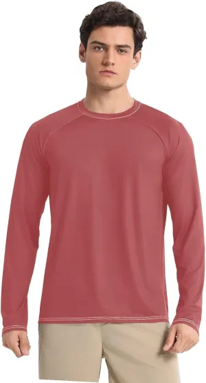 Turquoise SPF 50 Shirts for Men Quick Dry Hot Weather Long Sleeve Shirt Small
