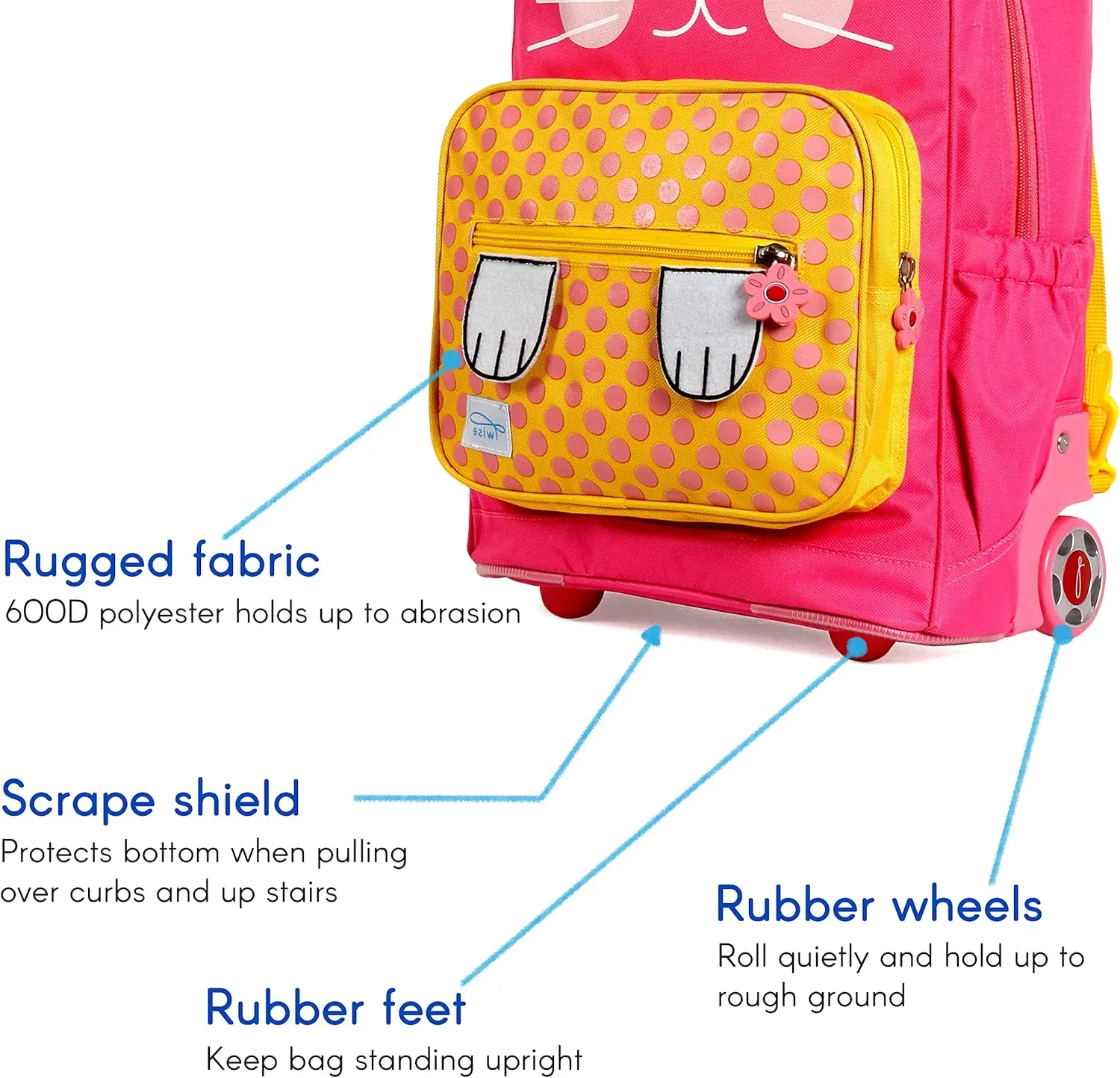 TWISE SIDE-KICK SCHOOL, TRAVEL ROLLING BACKPACK FOR KIDS AND TODDLERS