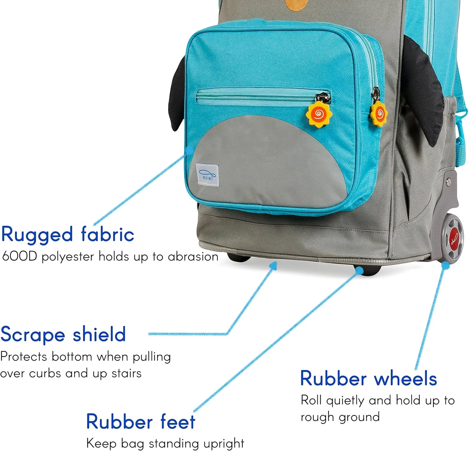 TWISE SIDE-KICK SCHOOL, TRAVEL ROLLING BACKPACK FOR KIDS AND TODDLERS