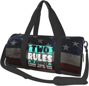 Two Rules Of Business, Mind Your Own Duffel Bag Gym Bag Travel Sports Tote Large Foldable Beach Swim Yoga0