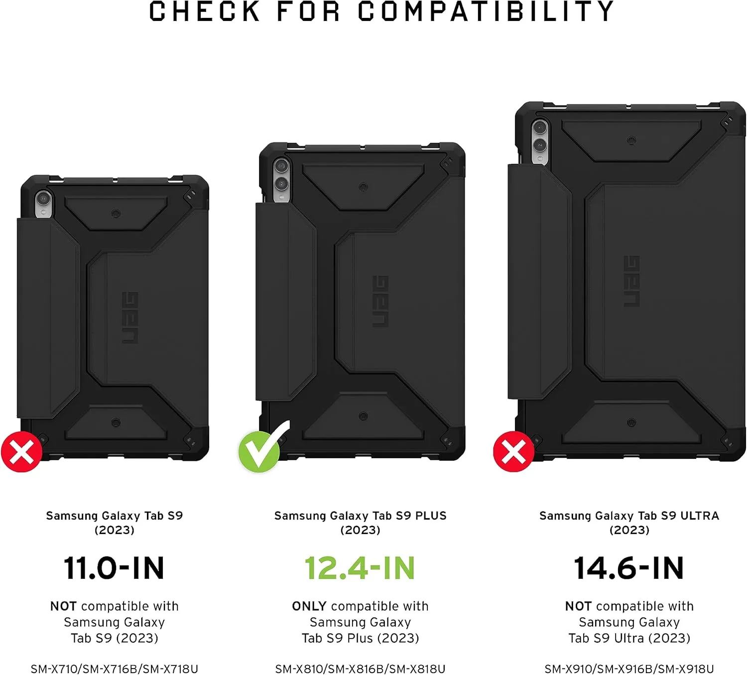 UAG Designed for Samsung Galaxy Tab S9 Plus Case 12.4" 2023 SM-X810 Metropolis SE Mallard, Multi-Angle Kickstand Folio with Auto Wake/Sleep & S Pen Holder Rugged Protective Cover by URBAN ARMOR GEAR