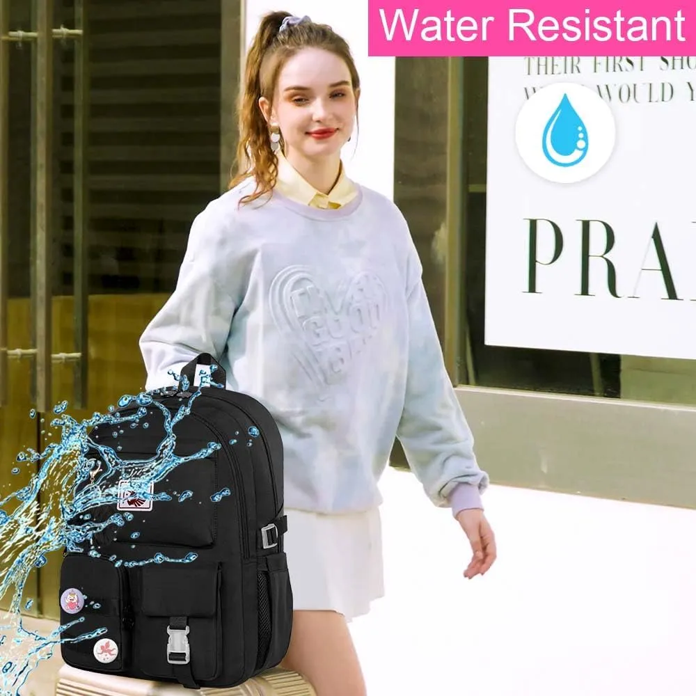 UFNDC Backpacks for Girls, 17" Water Resistant Aesthetic School Bag, Kids Bookbag for Teenagers