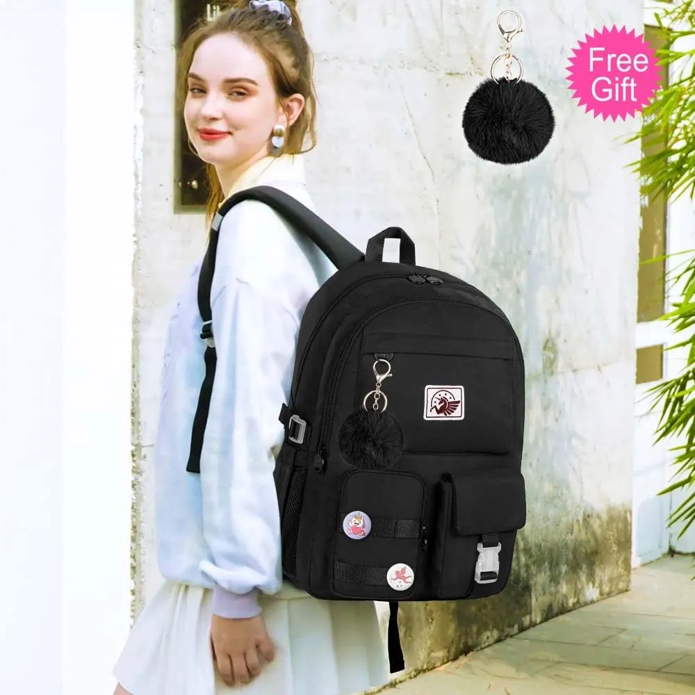 UFNDC Backpacks for Girls, 17" Water Resistant Aesthetic School Bag, Kids Bookbag for Teenagers