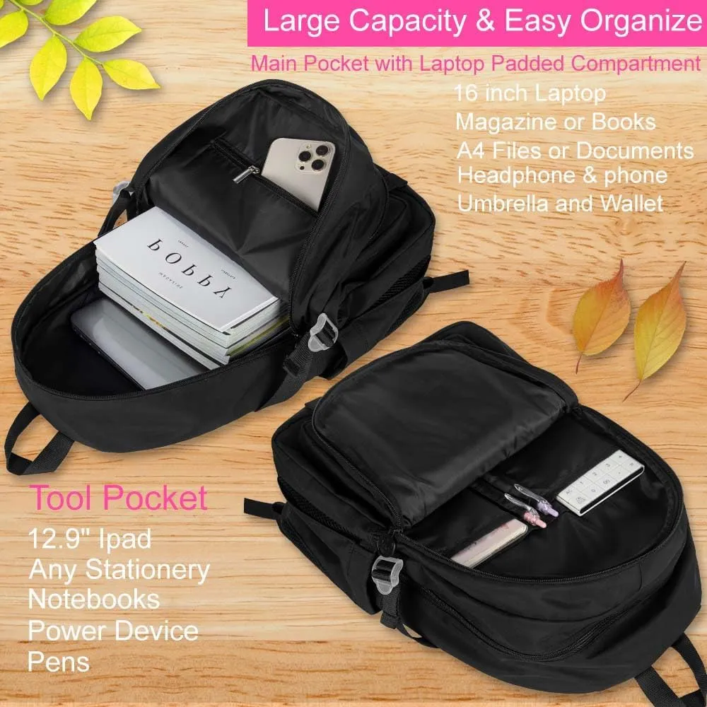 UFNDC Backpacks for Girls, 17" Water Resistant Aesthetic School Bag, Kids Bookbag for Teenagers