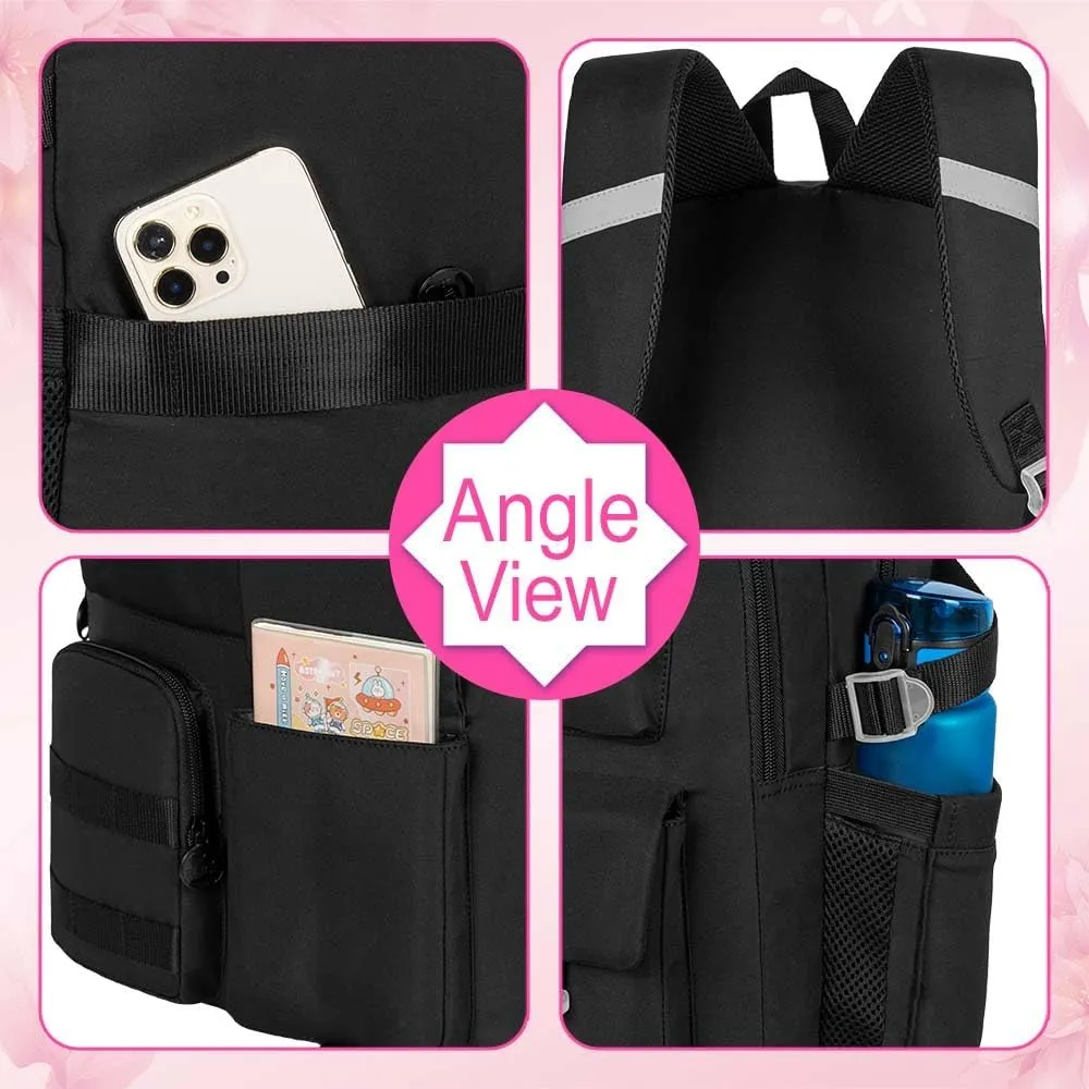 UFNDC Backpacks for Girls, 17" Water Resistant Aesthetic School Bag, Kids Bookbag for Teenagers
