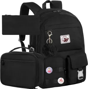 UFNDC Backpacks for Girls, 17" Water Resistant Aesthetic School Bag, Kids Bookbag for Teenagers