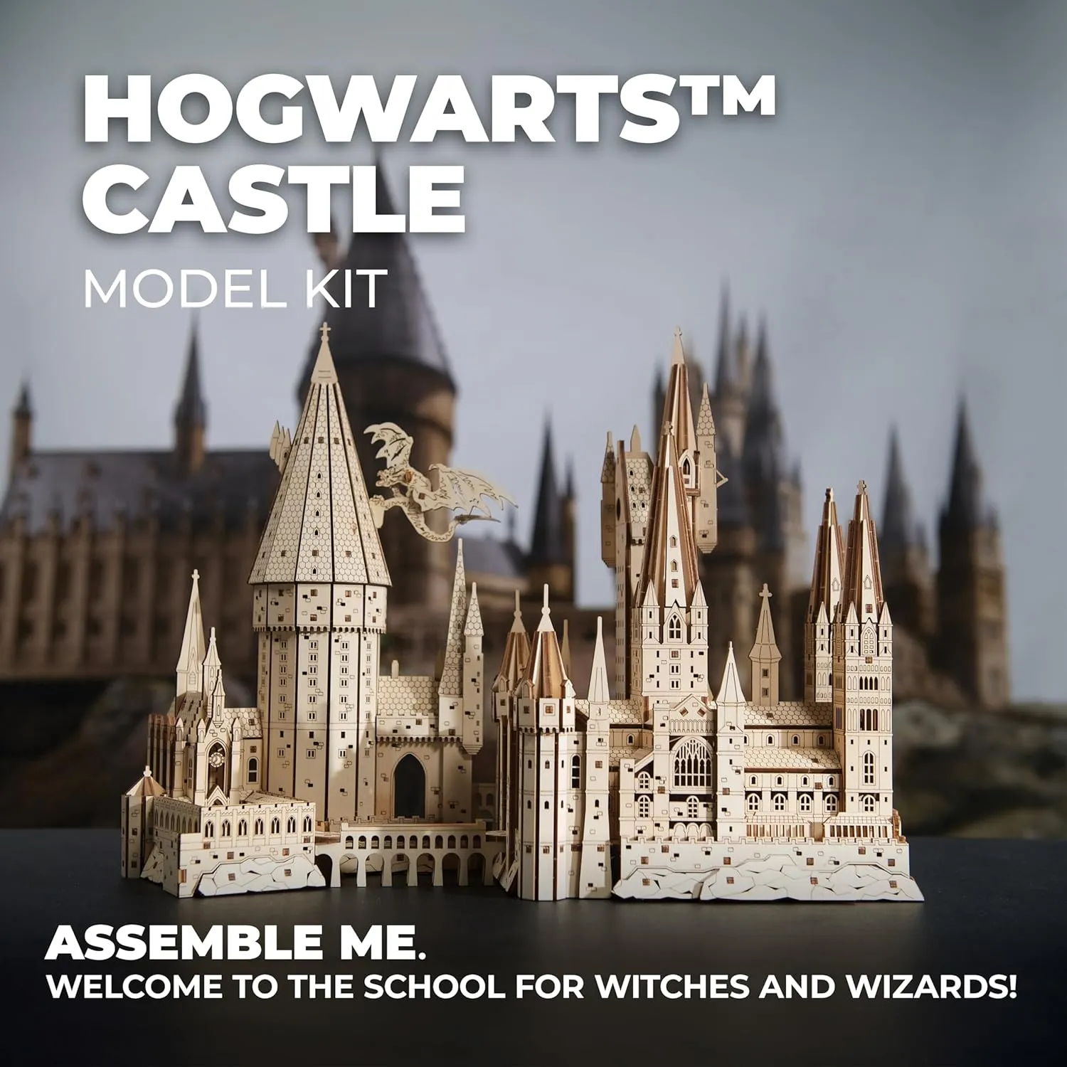 UGEARS Harry Potter Hogwarts Castle Building Blocks for Adults - Harry Potter Wooden Puzzle for Teens - 3D Jigsaw Puzzles for Adults - Harry Potter Castle Model