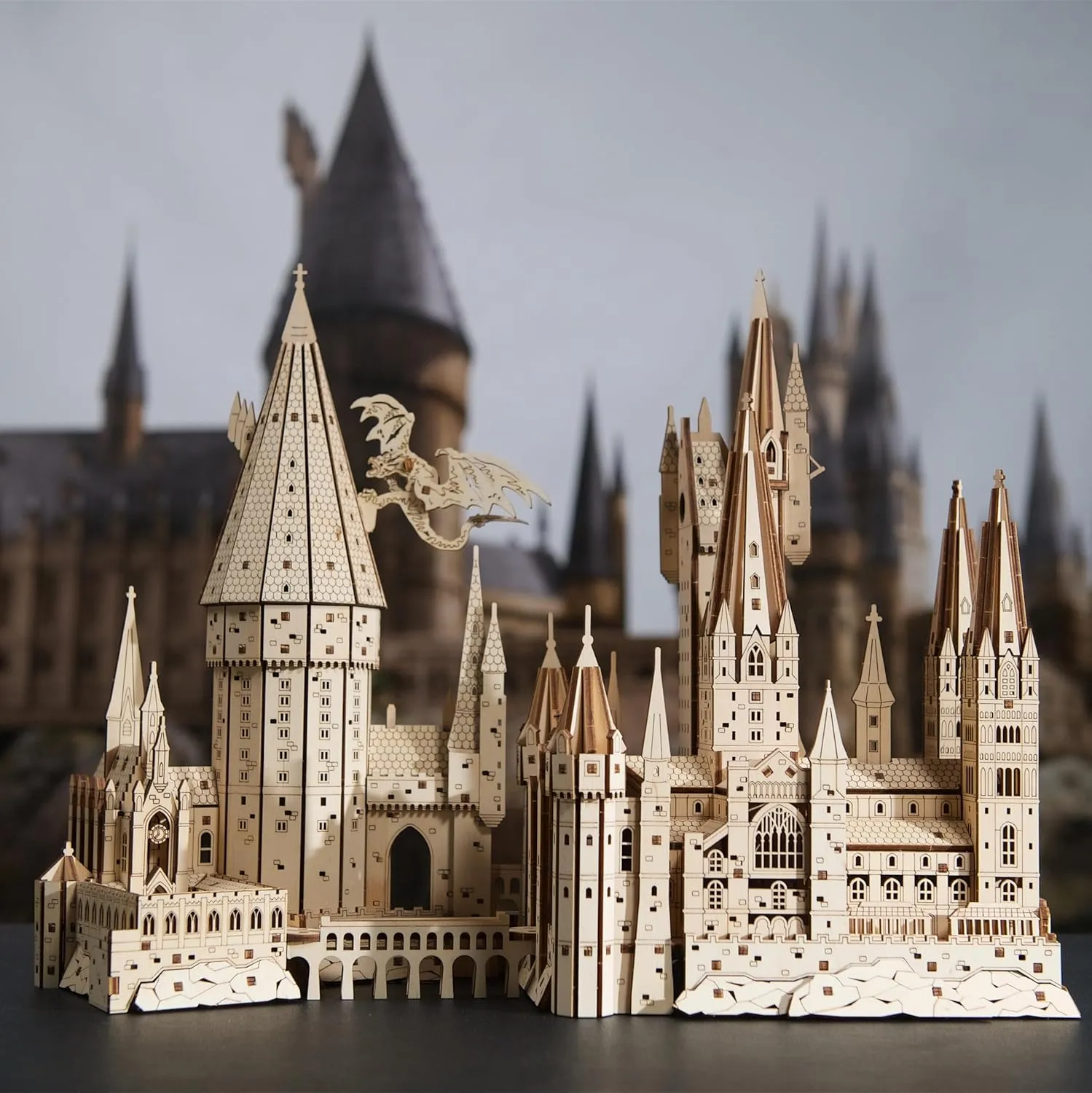 UGEARS Harry Potter Hogwarts Castle Building Blocks for Adults - Harry Potter Wooden Puzzle for Teens - 3D Jigsaw Puzzles for Adults - Harry Potter Castle Model