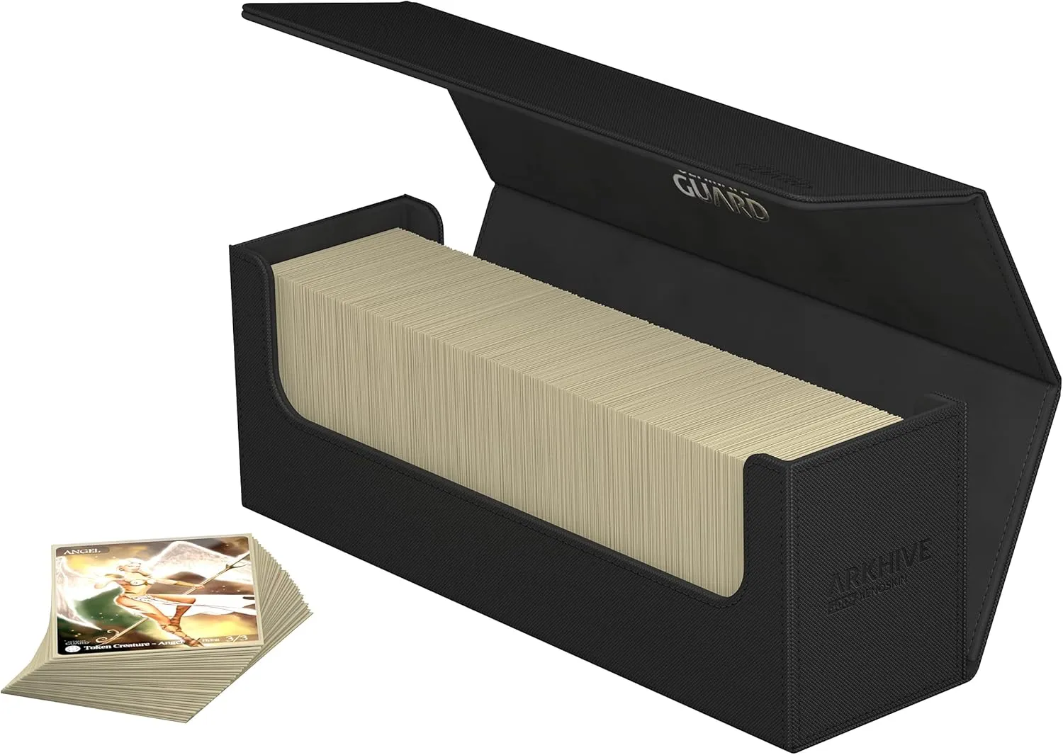 Ultimate Guard Arkhive 400 , Deck Case for 400 Double-Sleeved TCG Cards, Black, Compatible with Boulders, Magnetic Closure & Microfiber Inner Lining