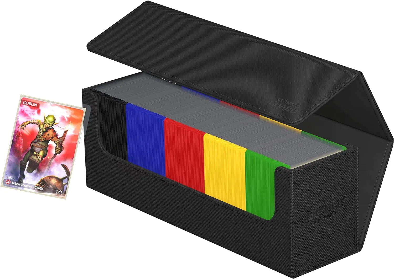 Ultimate Guard Arkhive 400 , Deck Case for 400 Double-Sleeved TCG Cards, Black, Compatible with Boulders, Magnetic Closure & Microfiber Inner Lining