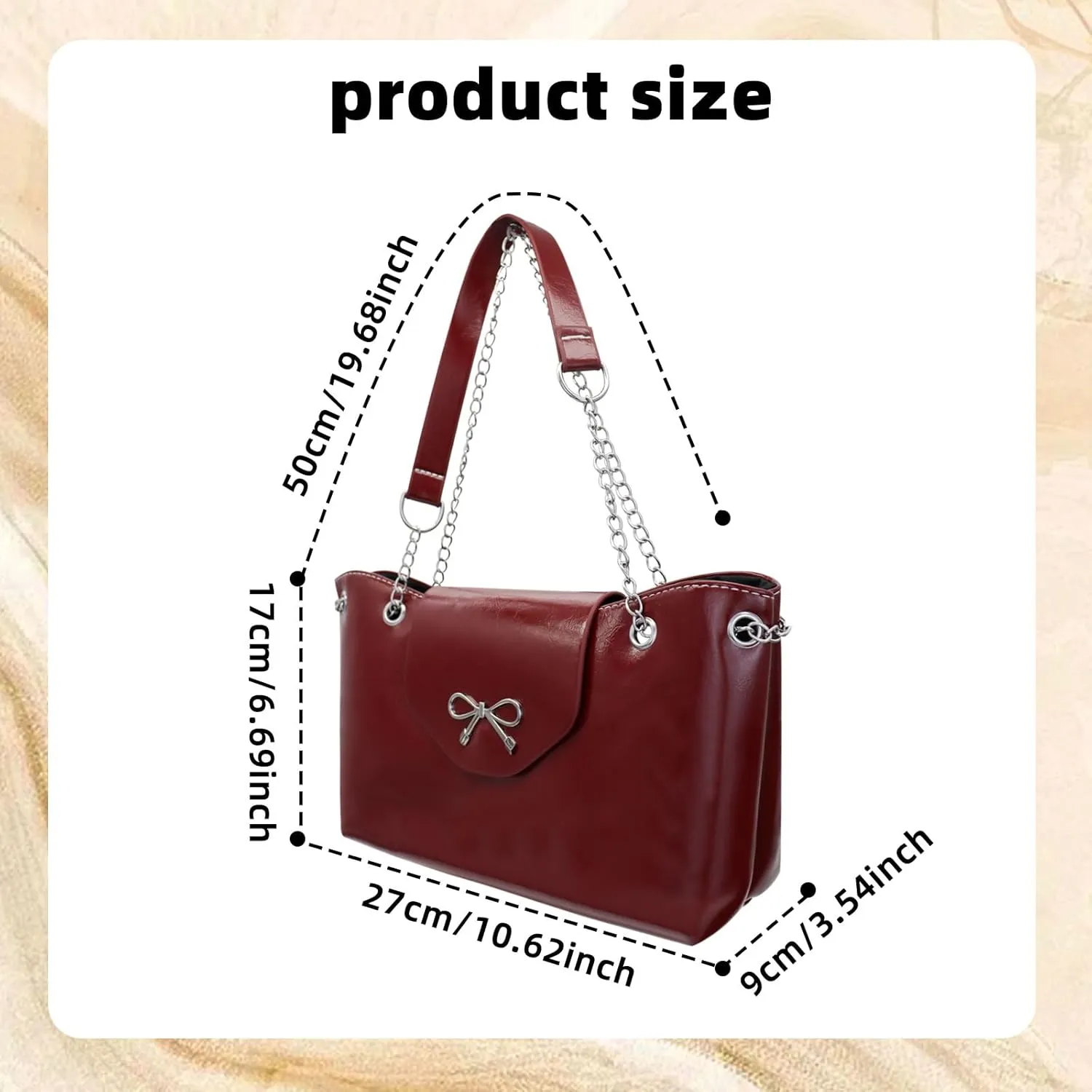 Underarm Bag, Leather Retro Armpit Shoulder Bag Multi-Purpose Ladies Handbags with Snap Button Fashion Armpit Bag
