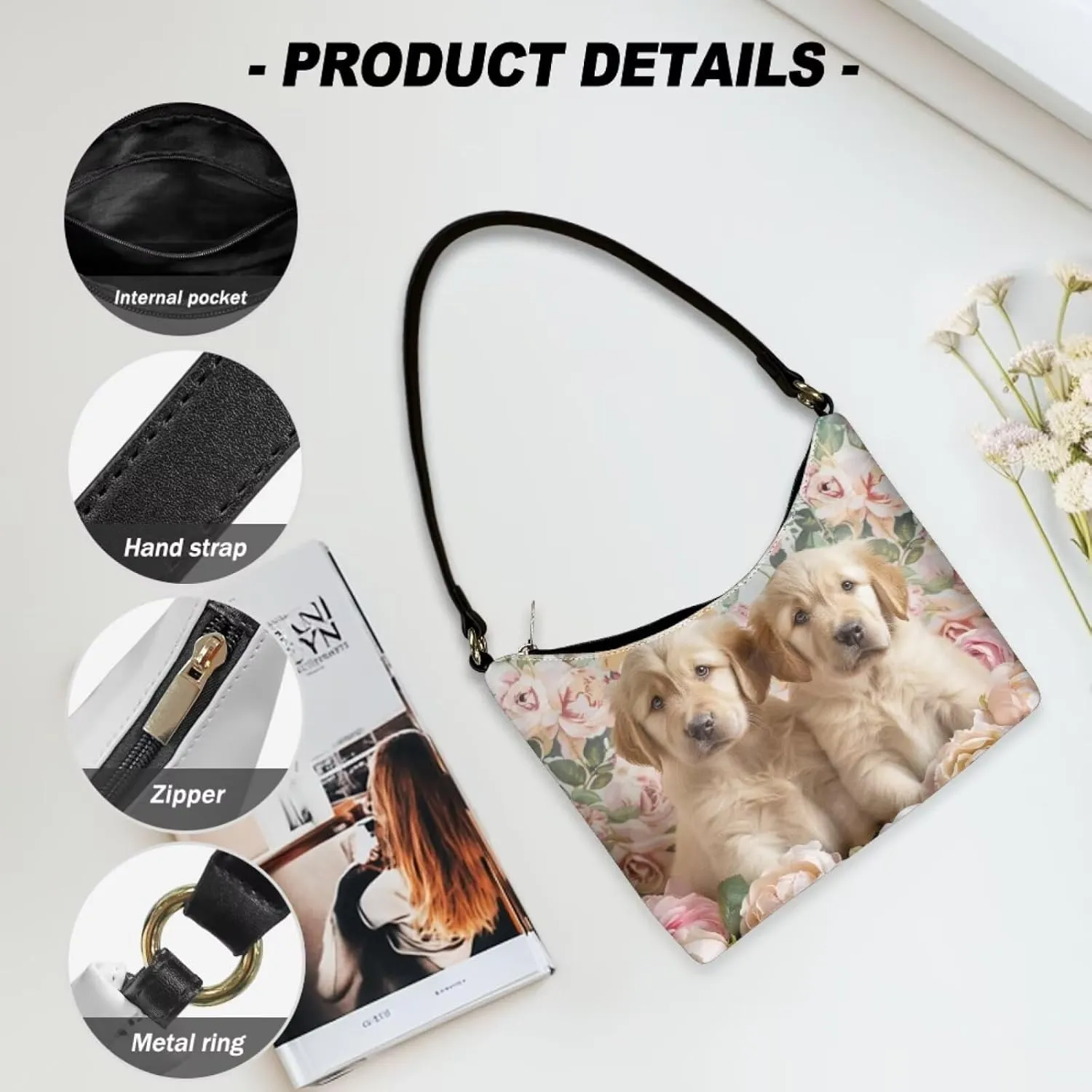 Underarm Shoulder Bag for Women Clutch Purse Handbag Pu Leather Tote Hobo Bag with Zipper Closure