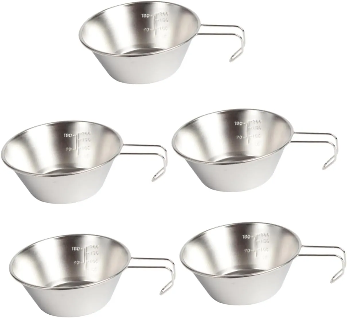 UPKOCH 5pcs Camping Multi-function Water Bowl Lightweight Outdoor Drinking Cup for Camping Hiking Bbq and for Outdoor Cookware and Picnics
