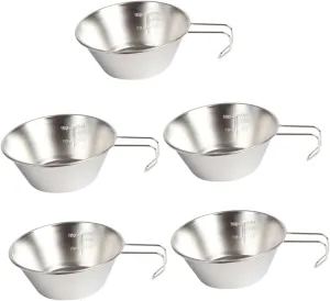 UPKOCH 5pcs Camping Multi-function Water Bowl Lightweight Outdoor Drinking Cup for Camping Hiking Bbq and for Outdoor Cookware and Picnics