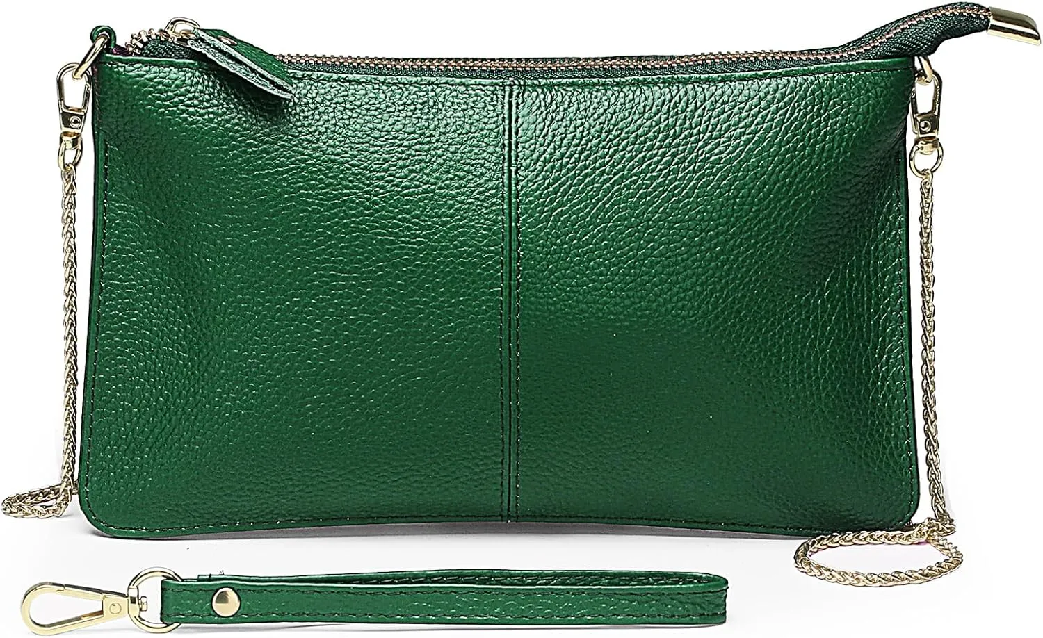 Uromee Wristlet Wallet Clutch Purses for Women Genuine Leather Crossbody Bag Handbag with Detachable Shoulder Chain