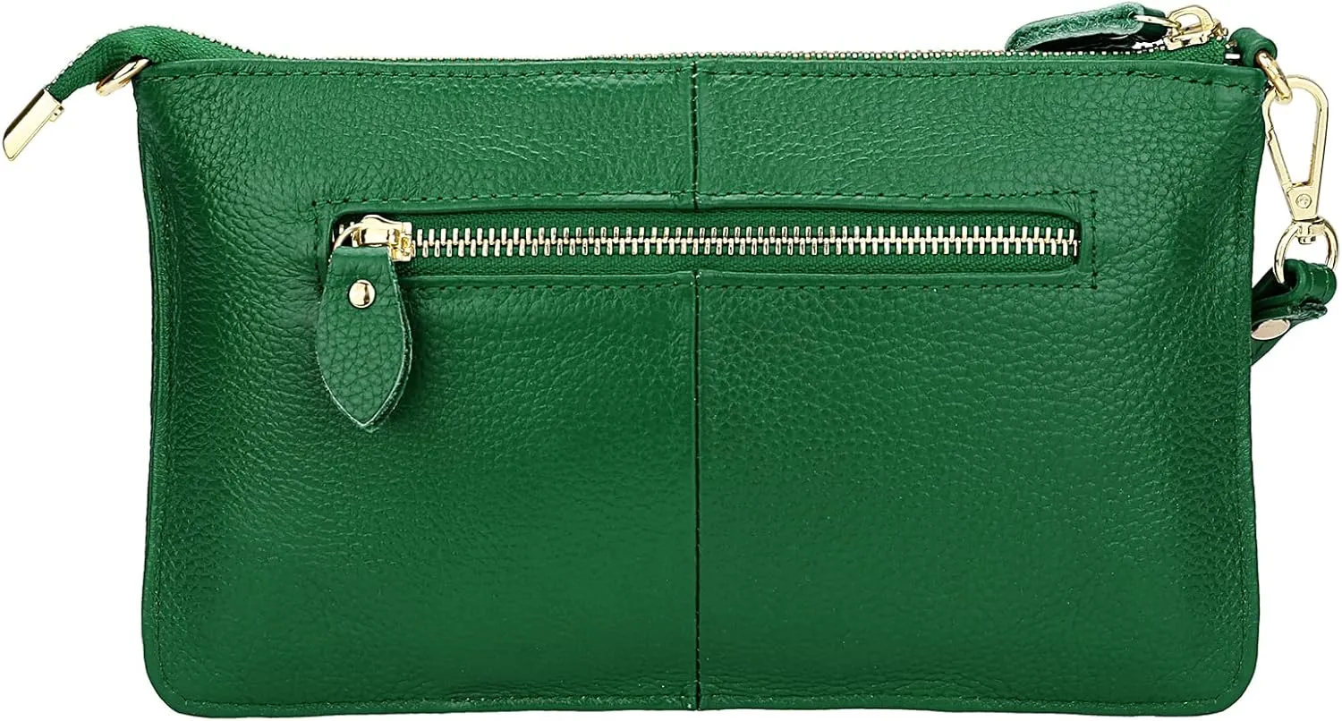 Uromee Wristlet Wallet Clutch Purses for Women Genuine Leather Crossbody Bag Handbag with Detachable Shoulder Chain