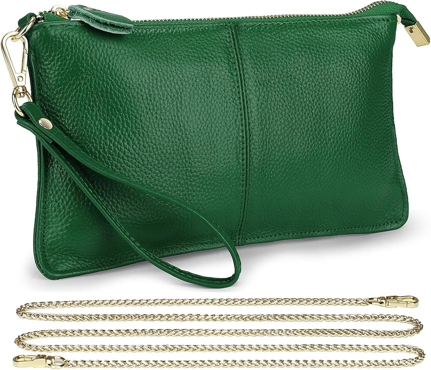 Uromee Wristlet Wallet Clutch Purses for Women Genuine Leather Crossbody Bag Handbag with Detachable Shoulder Chain