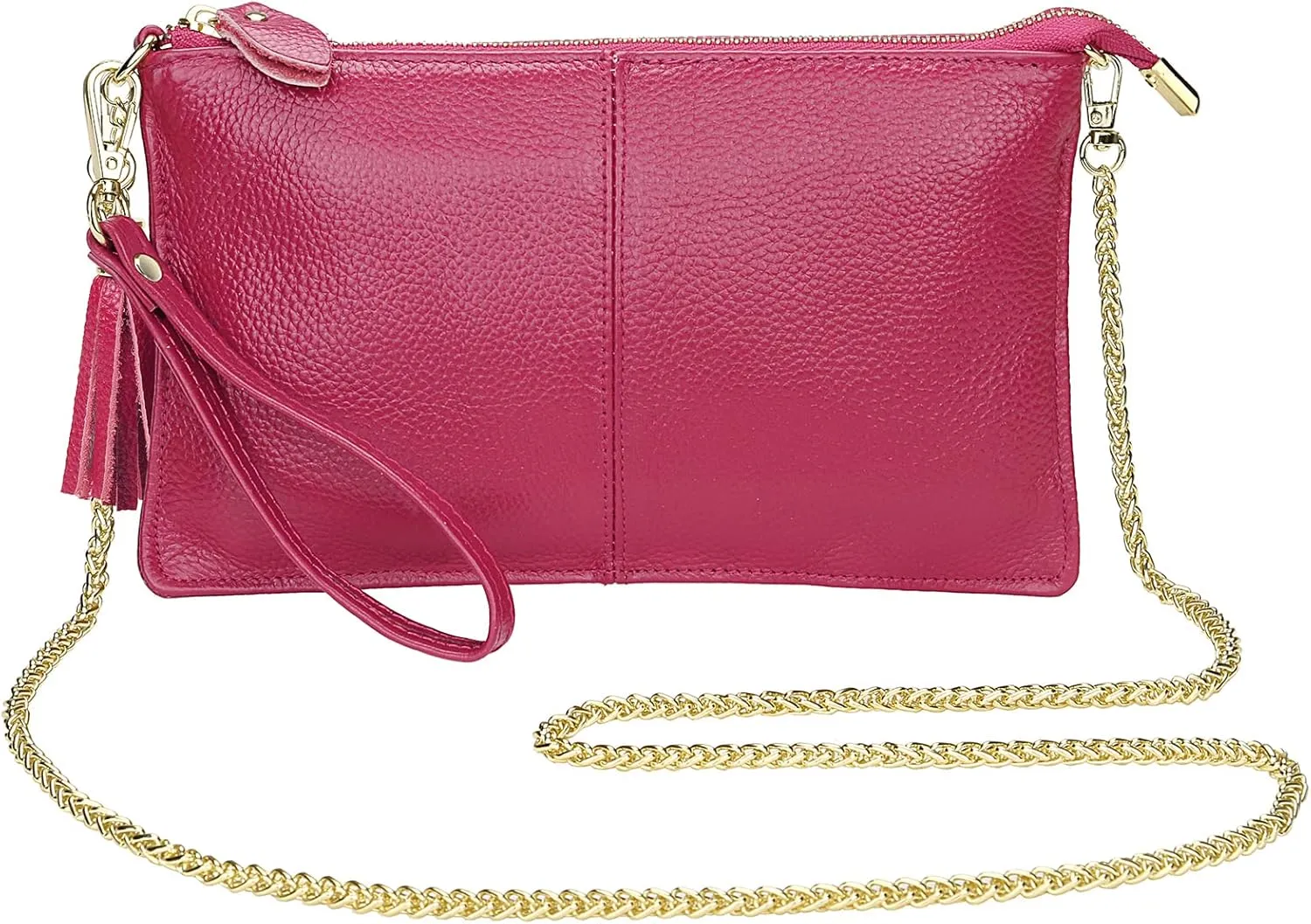 Uromee Wristlet Wallet Clutch Purses for Women Genuine Leather Crossbody Bag Handbag with Detachable Shoulder Chain
