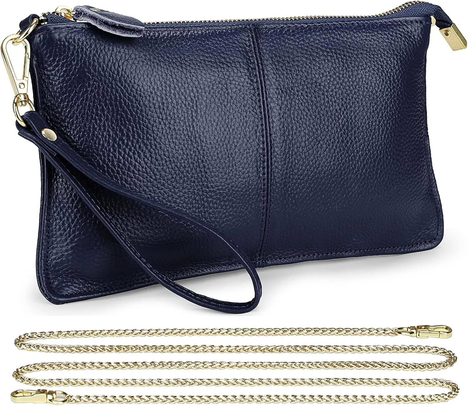 Uromee Wristlet Wallet Clutch Purses for Women Genuine Leather Crossbody Bag Handbag with Detachable Shoulder Chain