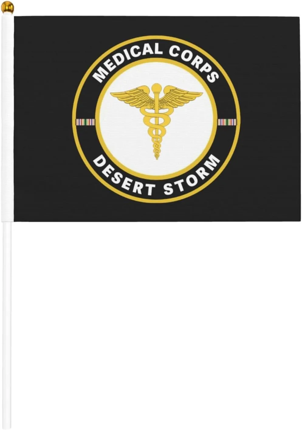 Us Army Medical Corps Desert Storm Stylish Mini Handheld Flags 5.5x8.3 Inch For Support Team Activities Parties