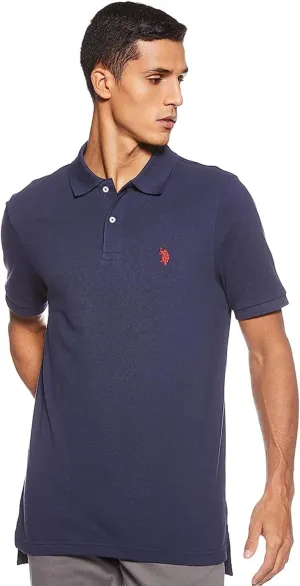 U.S. Polo Assn. Men's Classic Polo Shirt, Two-Button Closure Pique Polo Shirt, Summer Fashion Golf Shirt