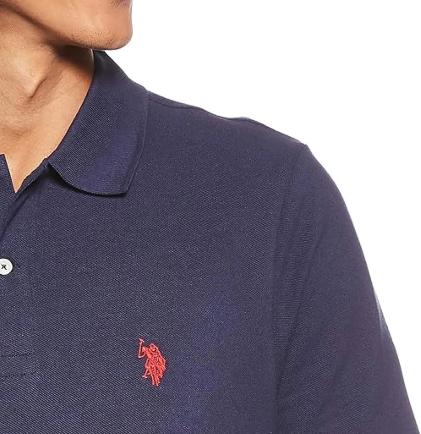 U.S. Polo Assn. Men's Classic Polo Shirt, Two-Button Closure Pique Polo Shirt, Summer Fashion Golf Shirt