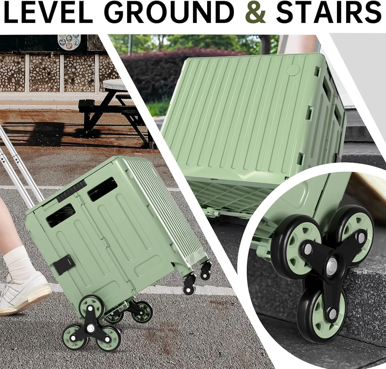 Utility Cart Foldable 65L Capacity: Heavy-Duty Teacher Organization for Classroom & Supplies
