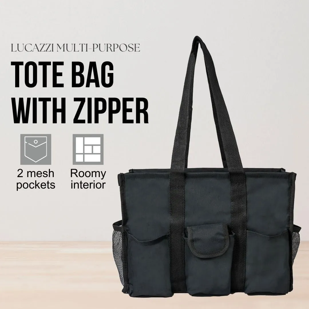 Utility Tote Bag with Zipper Top - Large Multipurpose Tote Organizer Bag