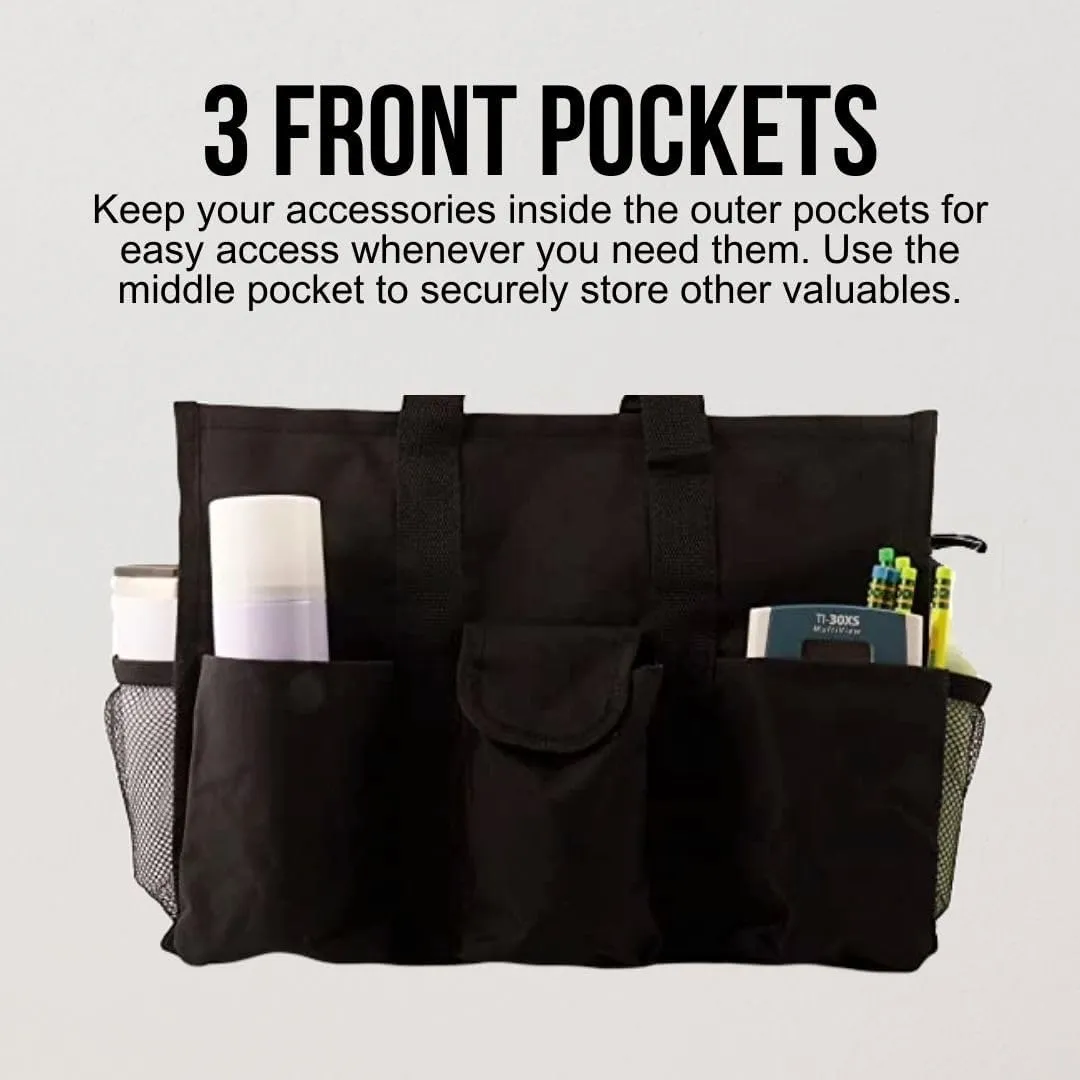 Utility Tote Bag with Zipper Top - Large Multipurpose Tote Organizer Bag