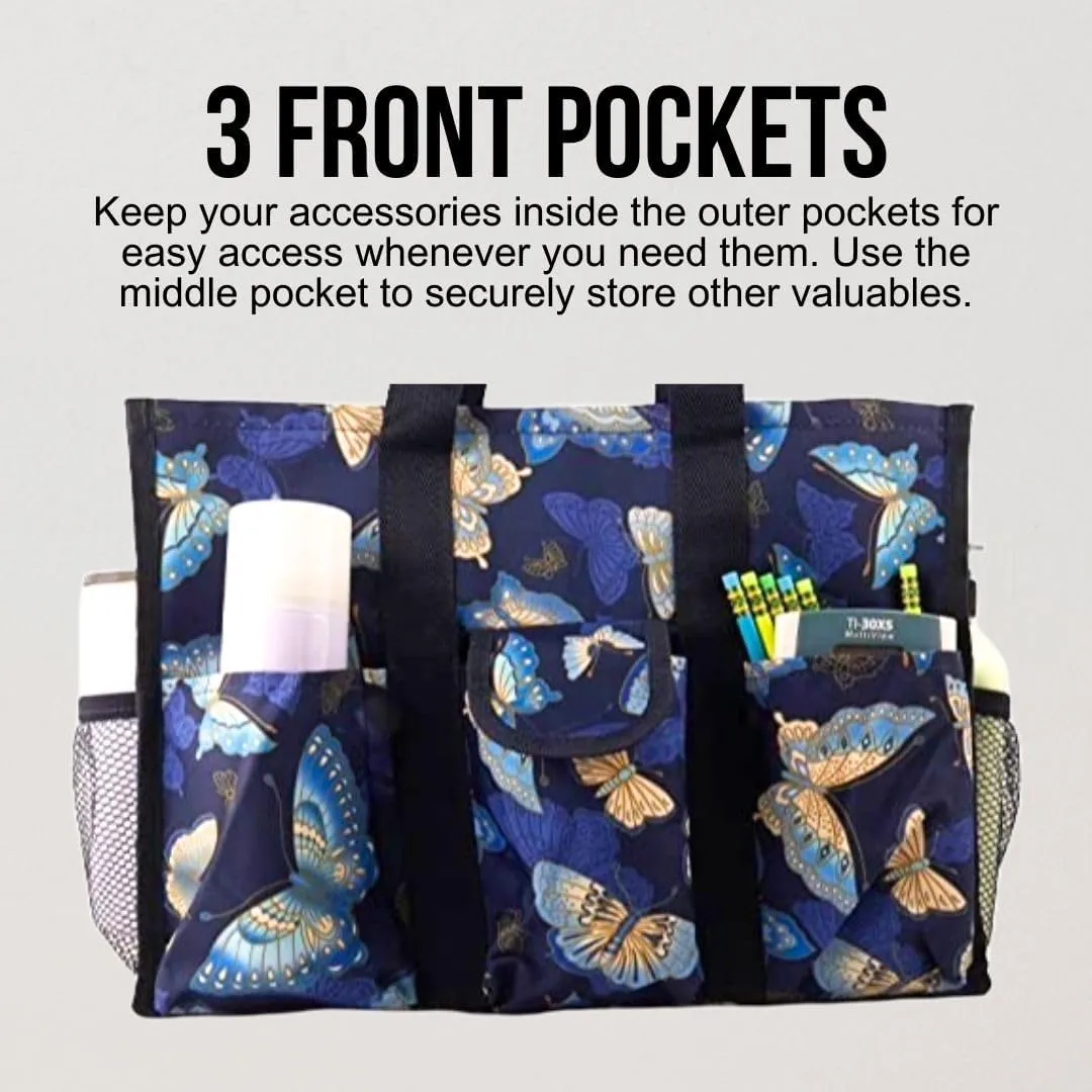 Utility Tote Bag with Zipper Top - Large Multipurpose Tote Organizer Bag