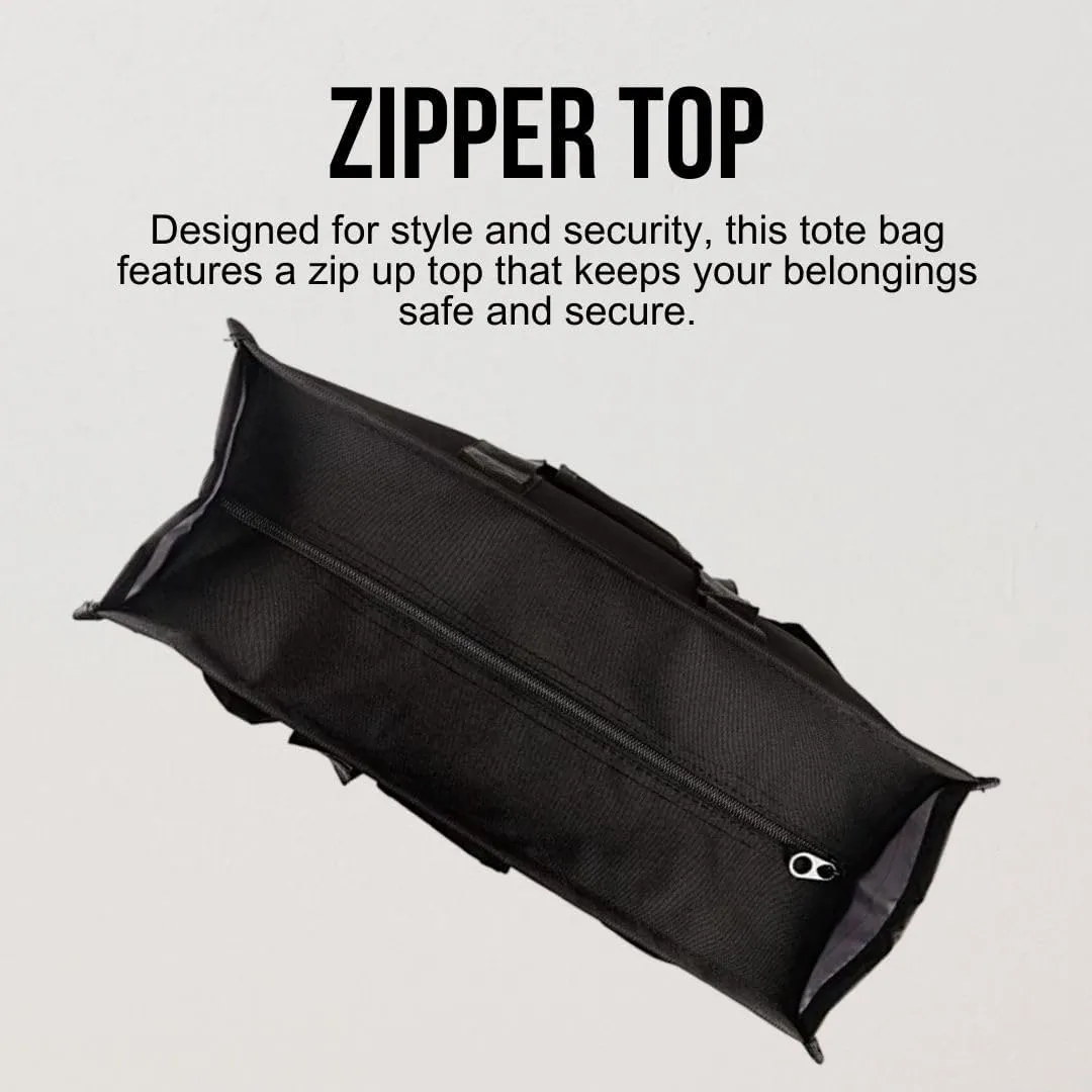 Utility Tote Bag with Zipper Top - Large Multipurpose Tote Organizer Bag