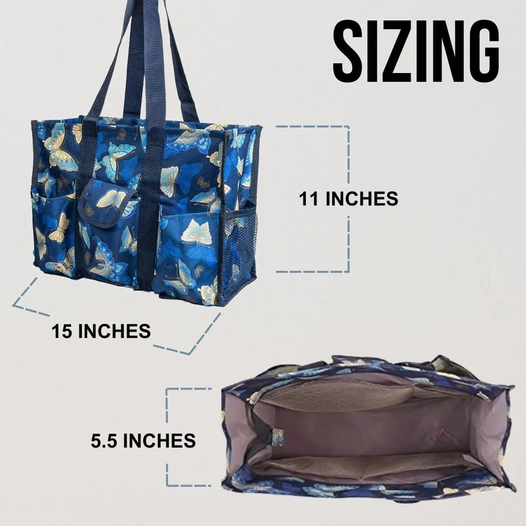 Utility Tote Bag with Zipper Top - Large Multipurpose Tote Organizer Bag